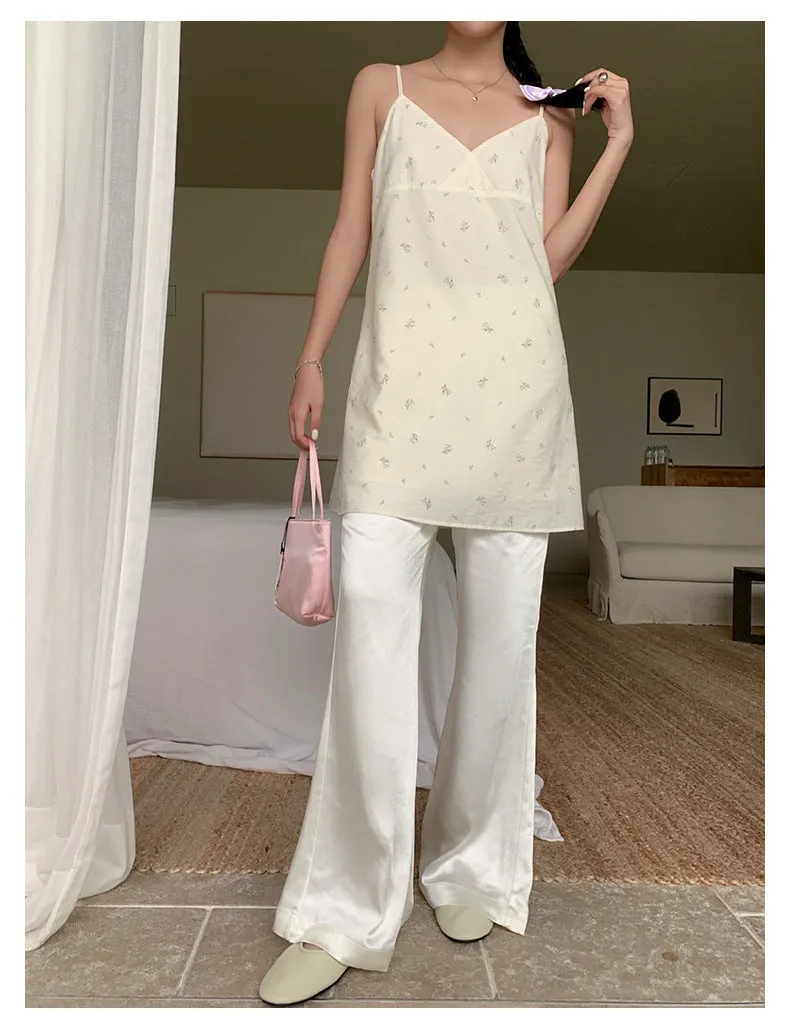 high waist satin micro flared pants