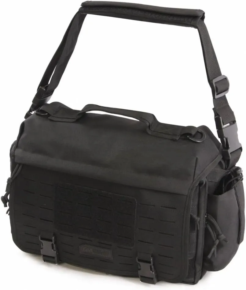 Highland Tactical Tactical Messenger Bag, Black, 12 Inch