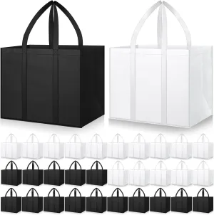 Hillban 30 Pack Reusable Grocery Bags Bulk Large Shopping Bags Washable Foldable Heavy Duty Totes Storage Bags with handles