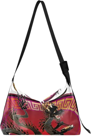 Hobo Handbag for Women Men Funny Japan Dragon Fashion Casual Shoulder Bag Purse Leather Crossbody Bags Big Capacity Messenger Bag