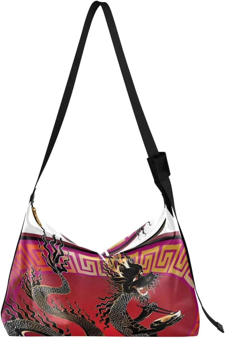 Hobo Handbag for Women Men Funny Japan Dragon Fashion Casual Shoulder Bag Purse Leather Crossbody Bags Big Capacity Messenger Bag
