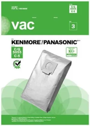 Hoover (3 Pack) Kenmore C 5055 50557 50558 Panasonic C-5 Q Allergan Vacuum Bags