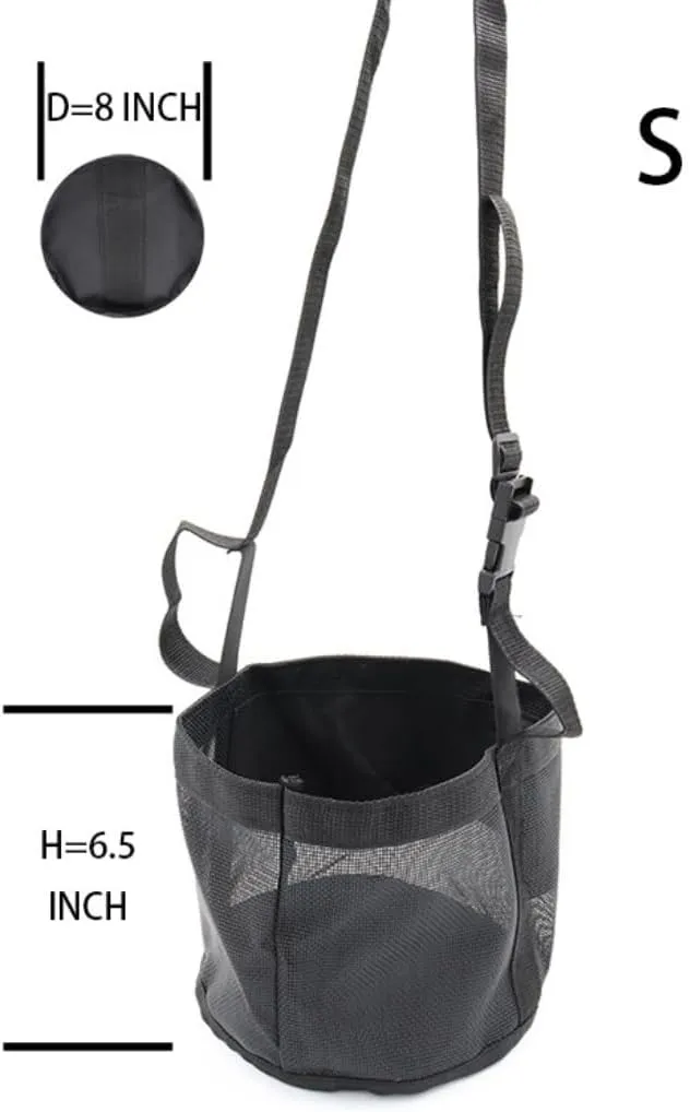 Horse Feed Bag for Grain, Small, Heavy Duty Durable Mesh Horse Feeder with Adjustable Strap, Comfortable Neck, Reinforced Waterproof Bottom Horse Muzzle Feed Bag