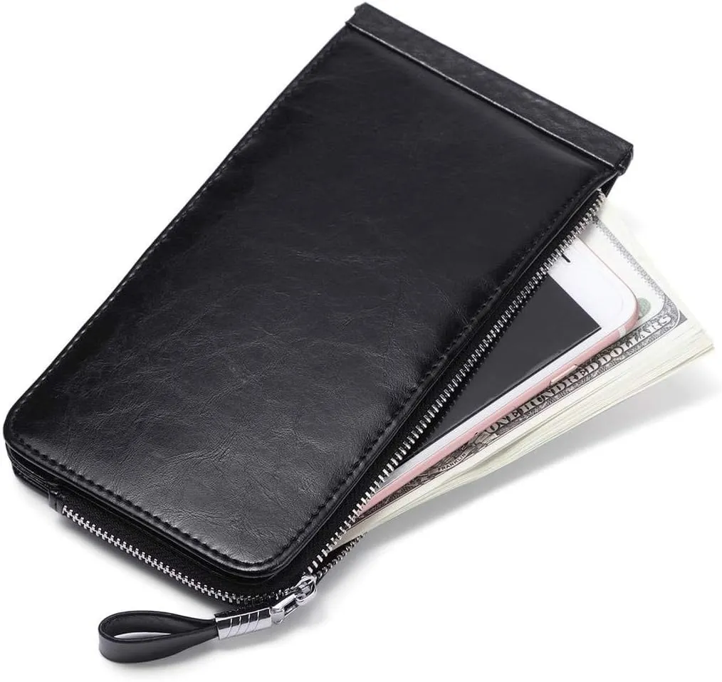 Huztencor Womens Leather Credit Card Holder Wallet RFID Blocking Wallet Women Card Case Purse