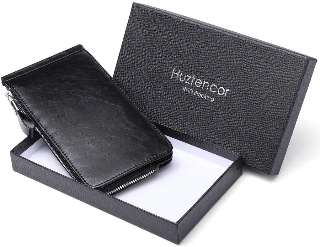 Huztencor Womens Leather Credit Card Holder Wallet RFID Blocking Wallet Women Card Case Purse