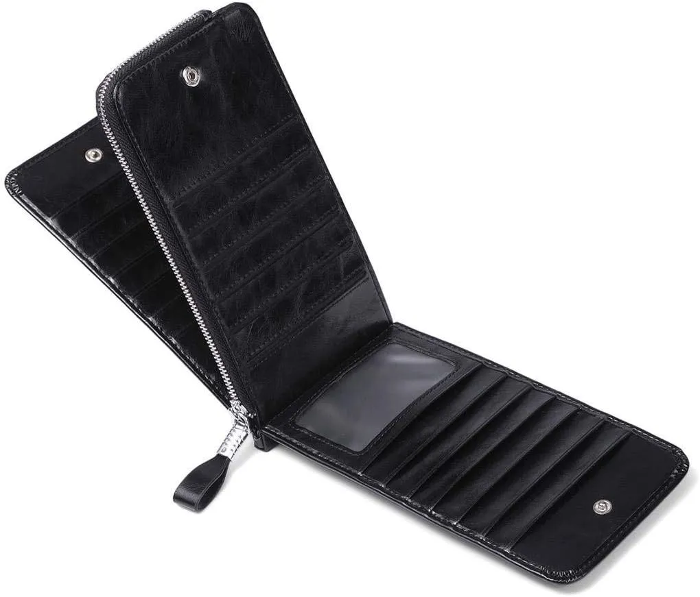 Huztencor Womens Leather Credit Card Holder Wallet RFID Blocking Wallet Women Card Case Purse