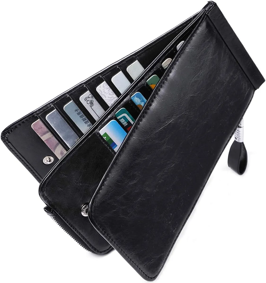 Huztencor Womens Leather Credit Card Holder Wallet RFID Blocking Wallet Women Card Case Purse