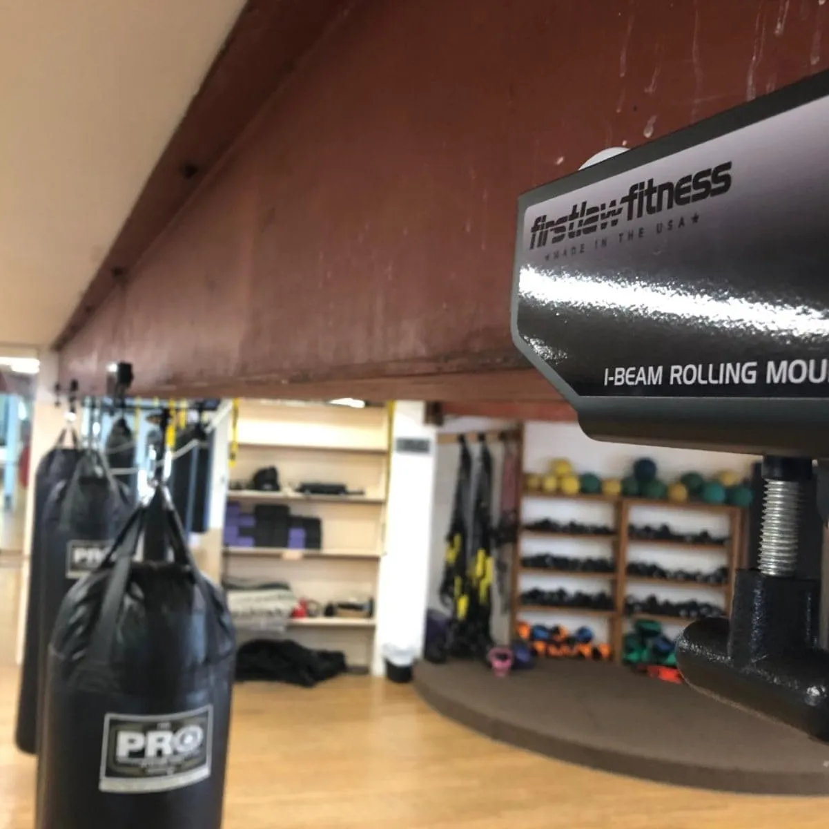 I-Beam Rolling Punching Bag Mount - (Select - Black - 3.5" - 7.0" Wide I-Beam)