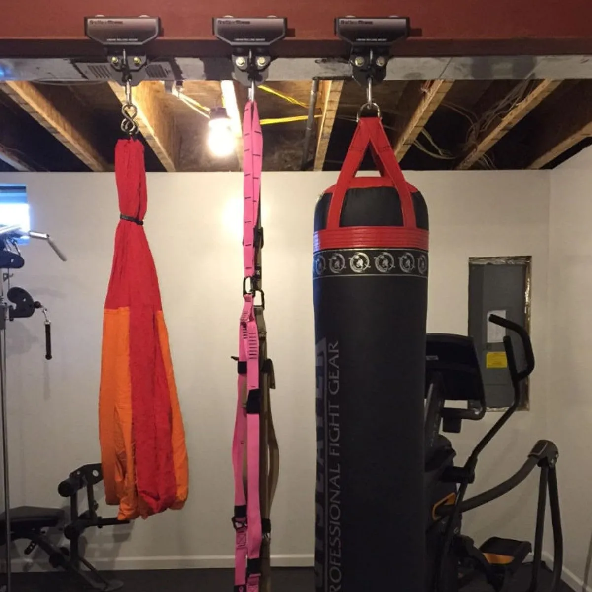 I-Beam Rolling Punching Bag Mount - (Select - Black - 3.5" - 7.0" Wide I-Beam)
