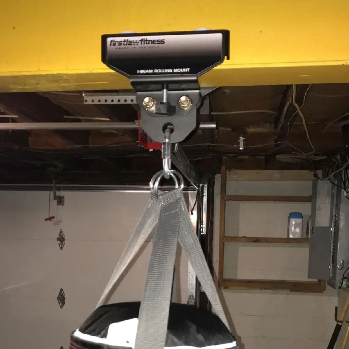 I-Beam Rolling Punching Bag Mount - (Select - Black - 3.5" - 7.0" Wide I-Beam)