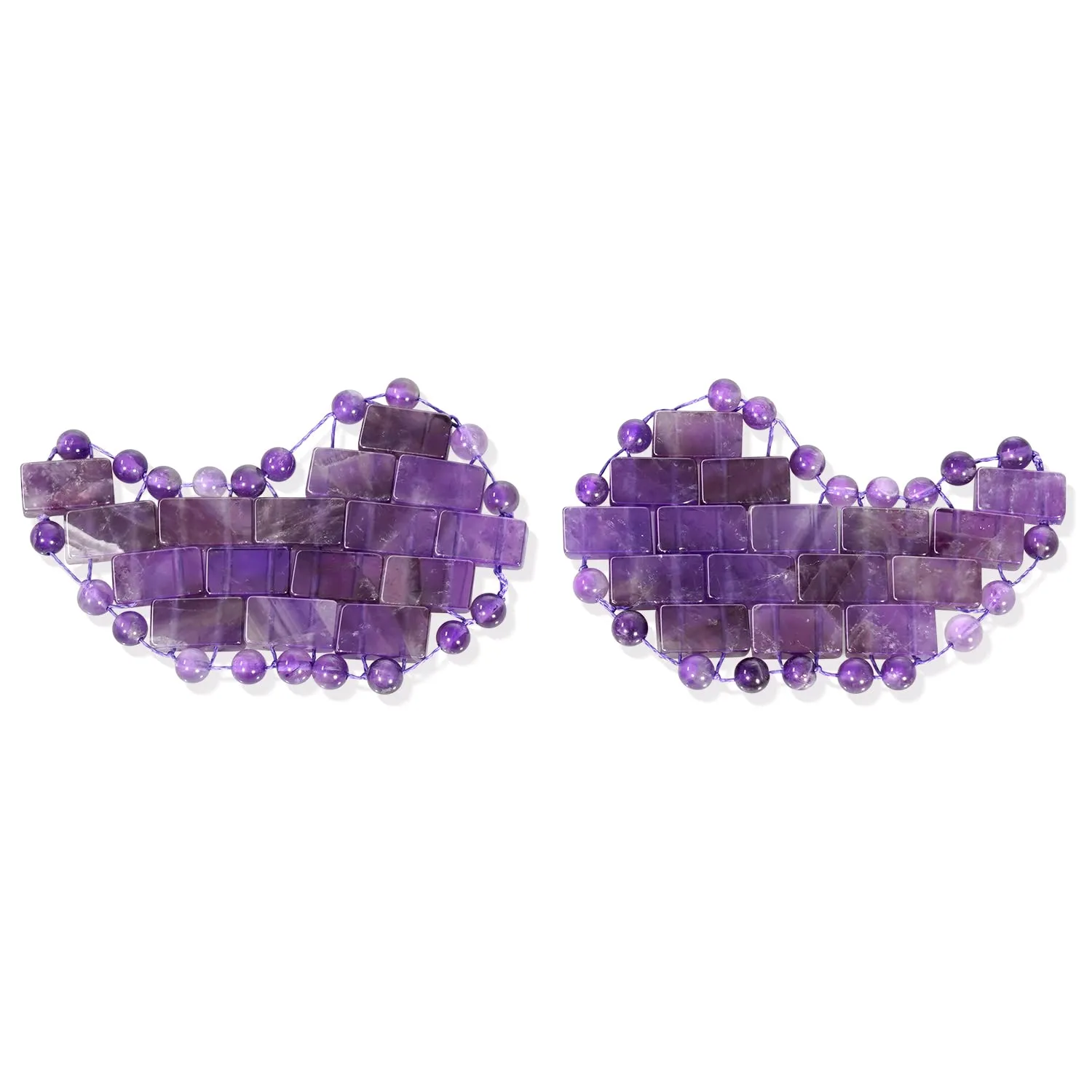 ideayard Moon Shape Amethyst Crystal Eye Mask 100% Natural Jade Eye Mask