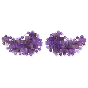 ideayard Moon Shape Amethyst Crystal Eye Mask 100% Natural Jade Eye Mask