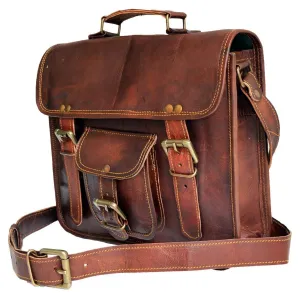 IN-INDIA TUZECH Genuine Leather Bag Laptop Vintage Messenger Bag Handmade Unisex Fits Laptop Upto 11 Inches