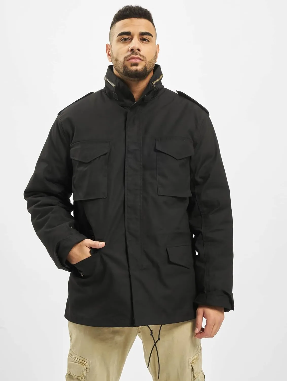 Individual Wear M-65 Classic Field Jacket for Man - Water-Repellent, with Removable Inner Jacket and Collar Hood