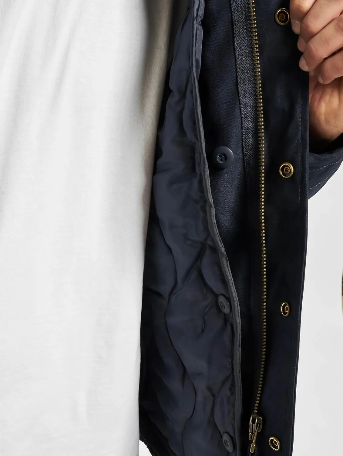 Individual Wear M-65 Classic Field Jacket for Man - Water-Repellent, with Removable Inner Jacket and Collar Hood