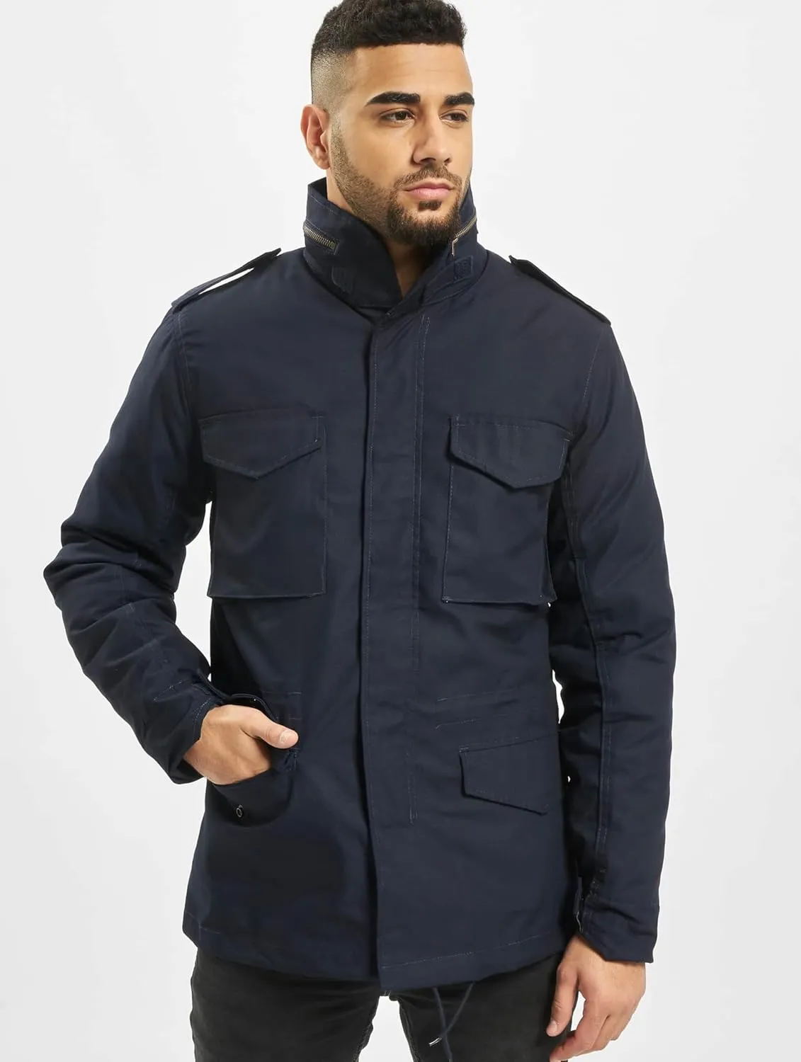Individual Wear M-65 Classic Field Jacket for Man - Water-Repellent, with Removable Inner Jacket and Collar Hood