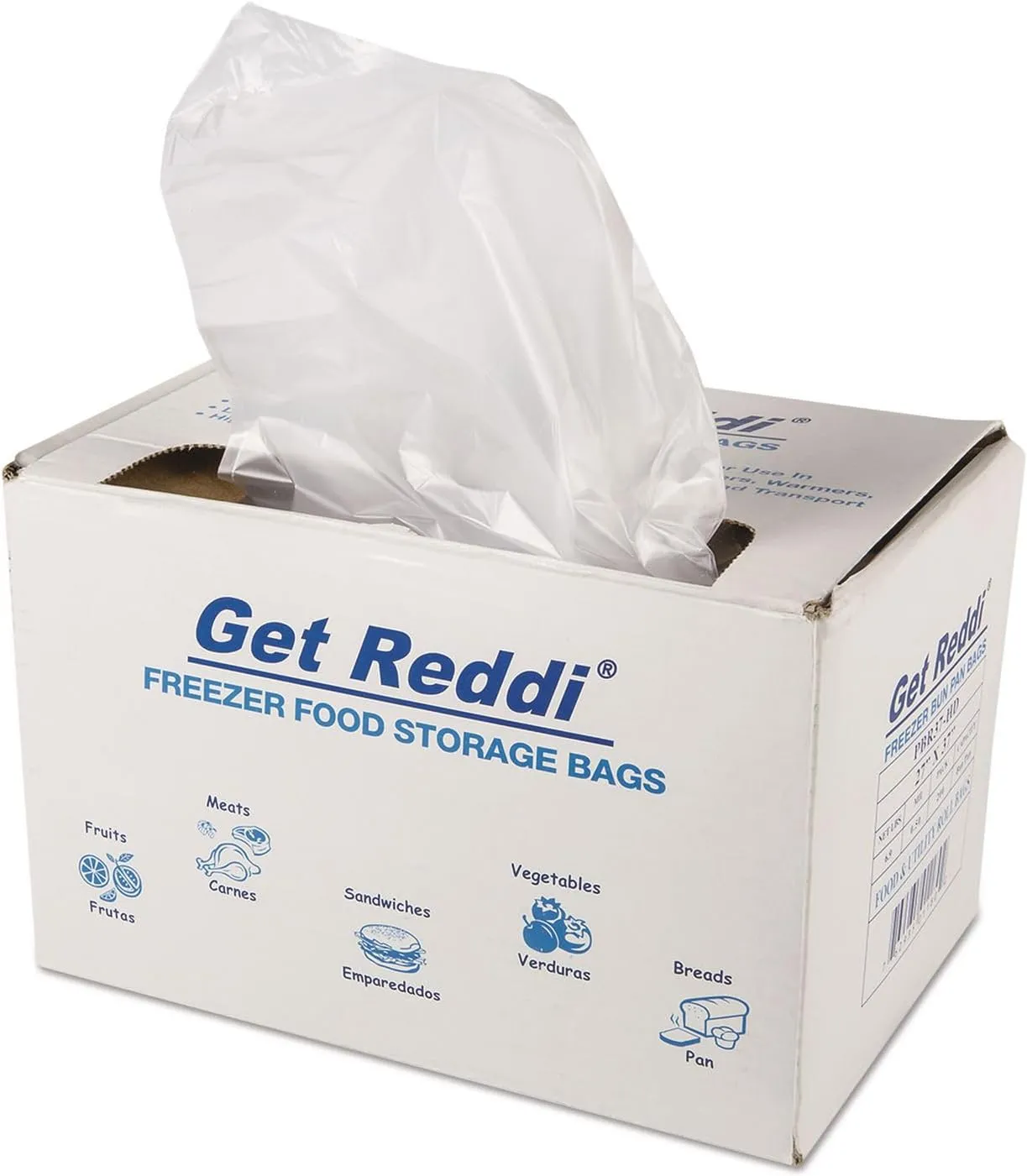 Inteplast Get Reddi Freezer Food Storage Bags, 0.5 mil, 27-inch x 37-inch, Natural, 200/Carton (IBSPBR37HD)