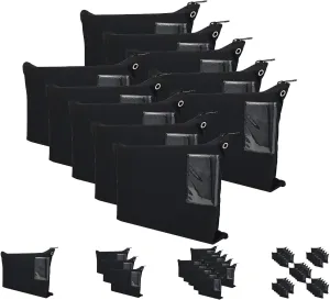 Interoffice Mailer Transit Sack – Extra Large & Durable – Black Canvas Zipper Bank Bag with ID Window (18" x 14", 10 Bags)