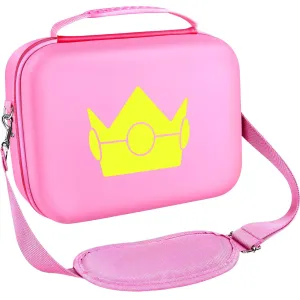 ivoler Carrying Storage Case for Nintendo Switch/Switch OLED Model,Portable Travel All Protective Hard Messenger Bag Soft Lining 18 Games for Switch Console Pro Controller & Accessories (Pink)