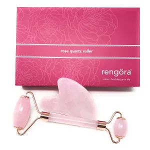 Jade Roller For Face - Authentic Rose Quartz Facial Rollers for Women, Pink Jade Roller and Gua Sha Set Face Roller Skin Care Reduce Wrinkles, Anti-Aging, Dark Circles   Eye Puffiness Valentines Gifts
