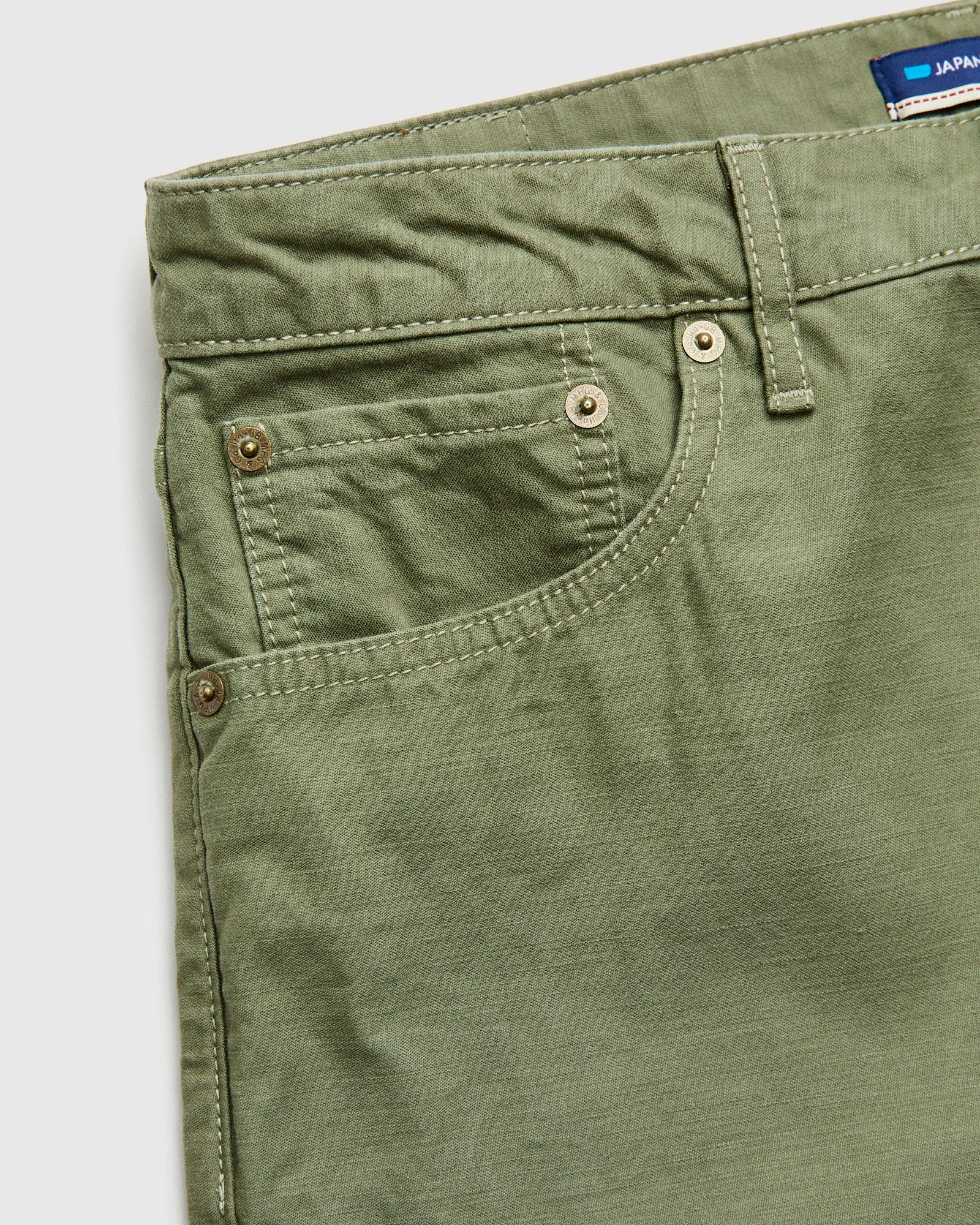 JBPT1310 Olive Satin Five Pocket Pant - Straight Tapered Fit