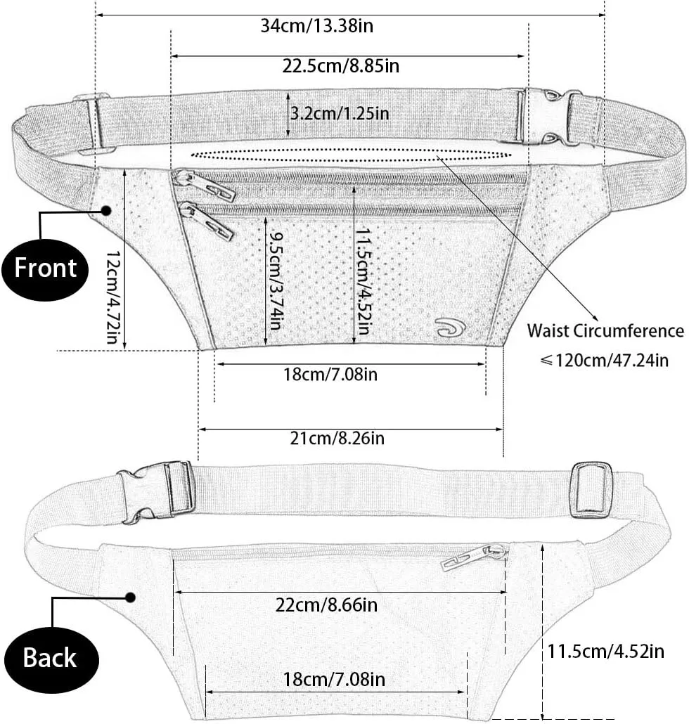 JBYDLIFE Waist Pack Bag Ultrathin Hide Purse Outdoor Sports Jogging Travel Runner Belt with Credit Card Protector Slots Green