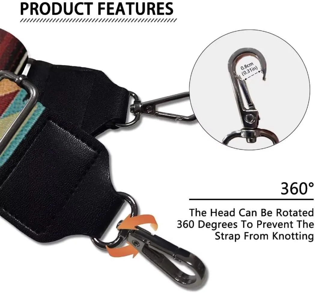 Jeiento Replacement Shoulder Strap,2 Piece Set Guitar Style Handbag Crossbody Strap Adjustable Guitar Straps for Women Girls