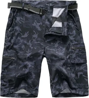 Jessie Kidden Mens Outdoor Casual Expandable Waist Lightweight Water Resistant Quick Dry Fishing Hiking Shorts