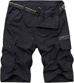 Jessie Kidden Mens Outdoor Casual Expandable Waist Lightweight Water Resistant Quick Dry Fishing Hiking Shorts