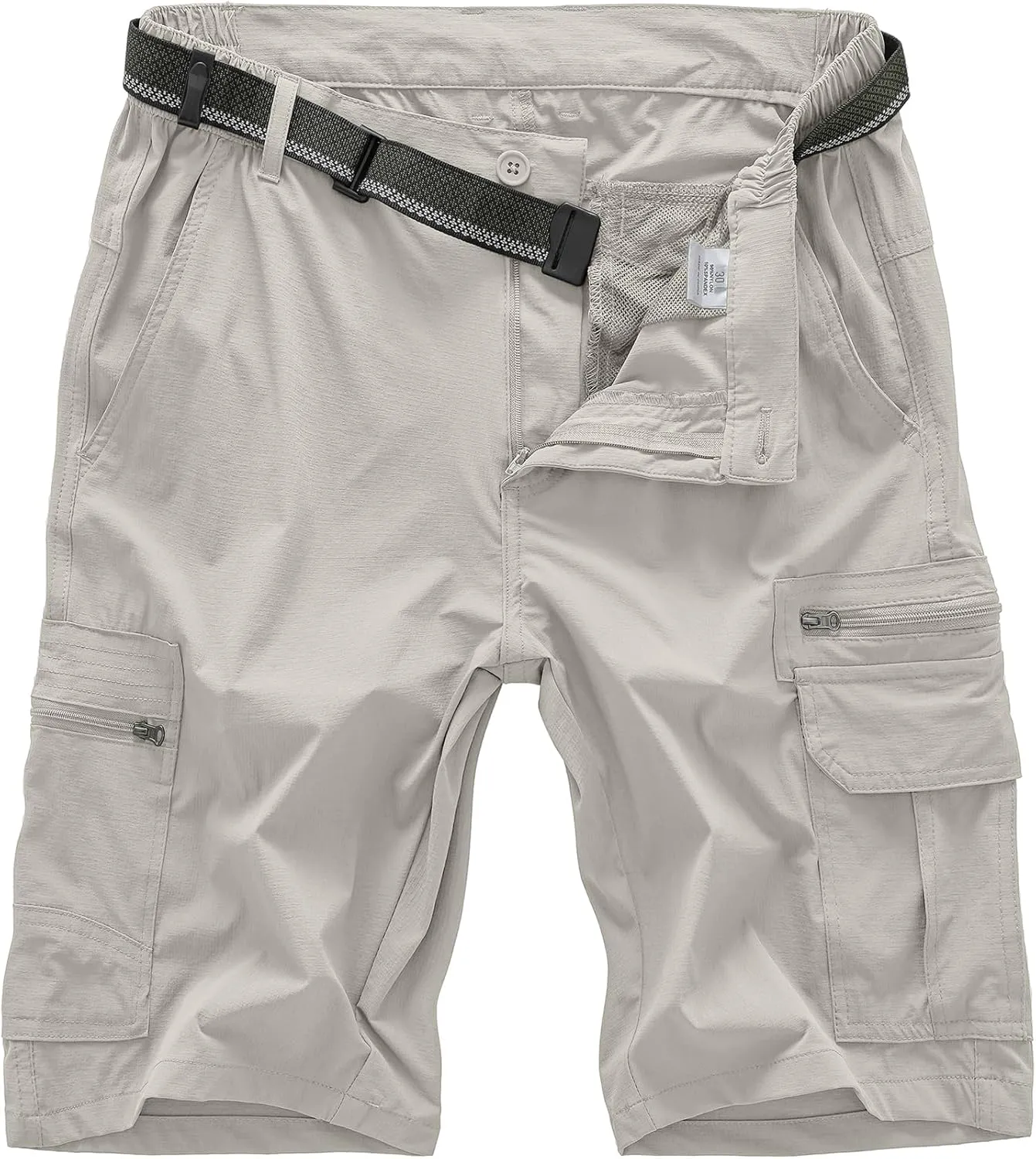 Jessie Kidden Mens Outdoor Casual Expandable Waist Lightweight Water Resistant Quick Dry Fishing Hiking Shorts