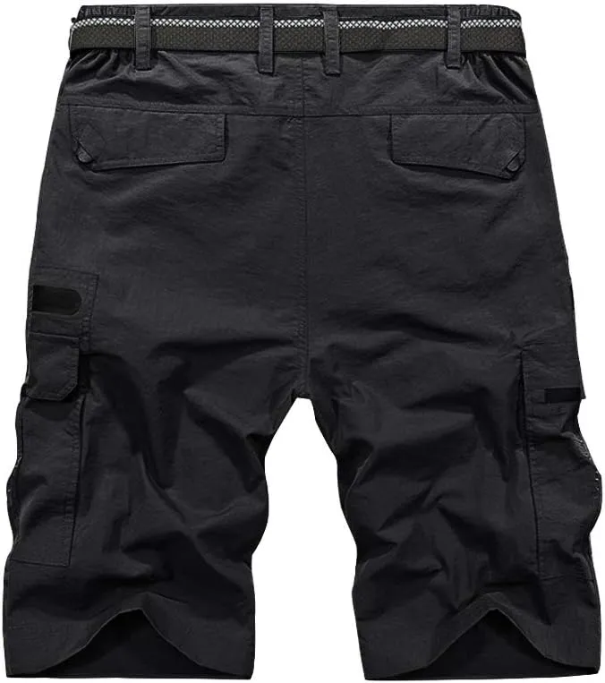 Jessie Kidden Mens Outdoor Casual Expandable Waist Lightweight Water Resistant Quick Dry Fishing Hiking Shorts