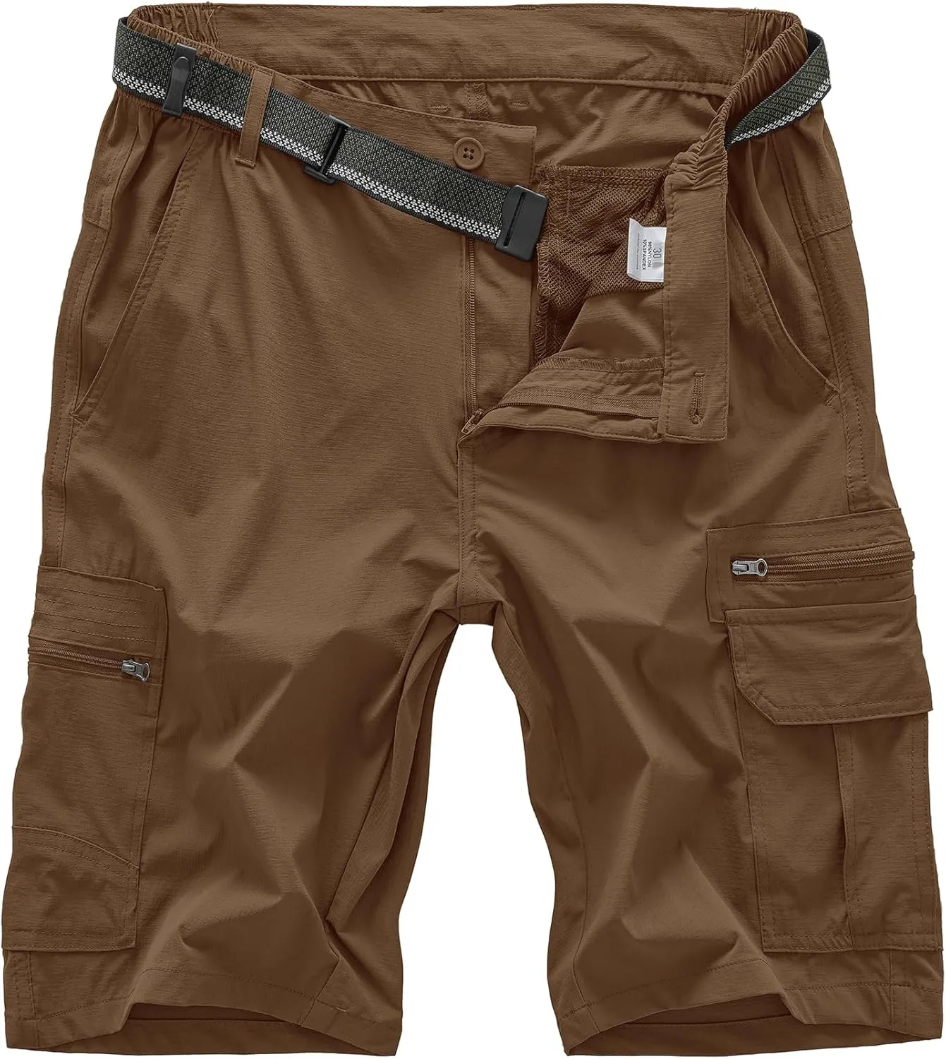 Jessie Kidden Mens Outdoor Casual Expandable Waist Lightweight Water Resistant Quick Dry Fishing Hiking Shorts