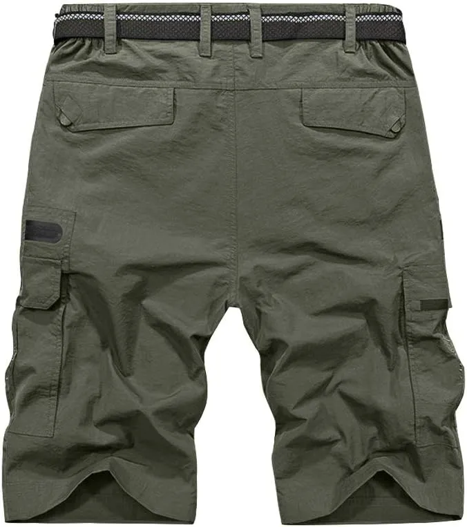 Jessie Kidden Mens Outdoor Casual Expandable Waist Lightweight Water Resistant Quick Dry Fishing Hiking Shorts