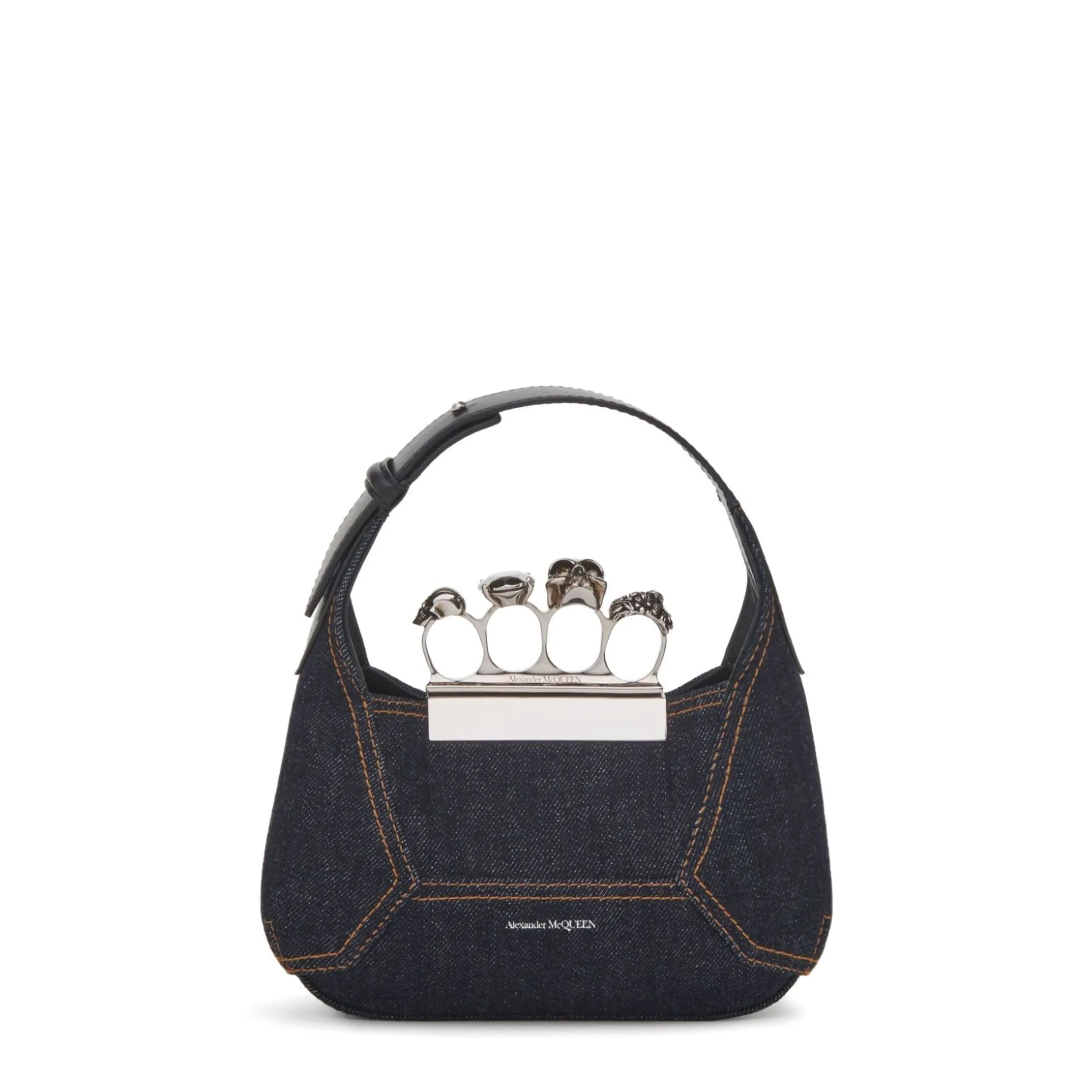 Jewelled Hobo Mini Bag, Denim