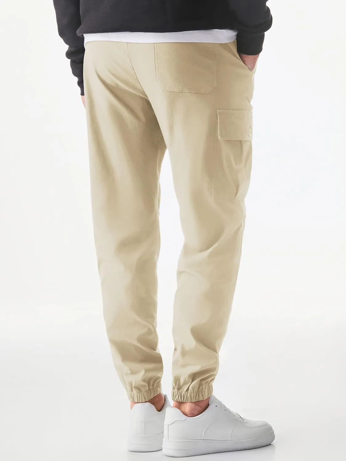 JMIERR Mens Casual Cargo Joggers Pants Elastic Waist Drawstring Stretch Relaxed Fit Work Pants Tapered Sweatpants