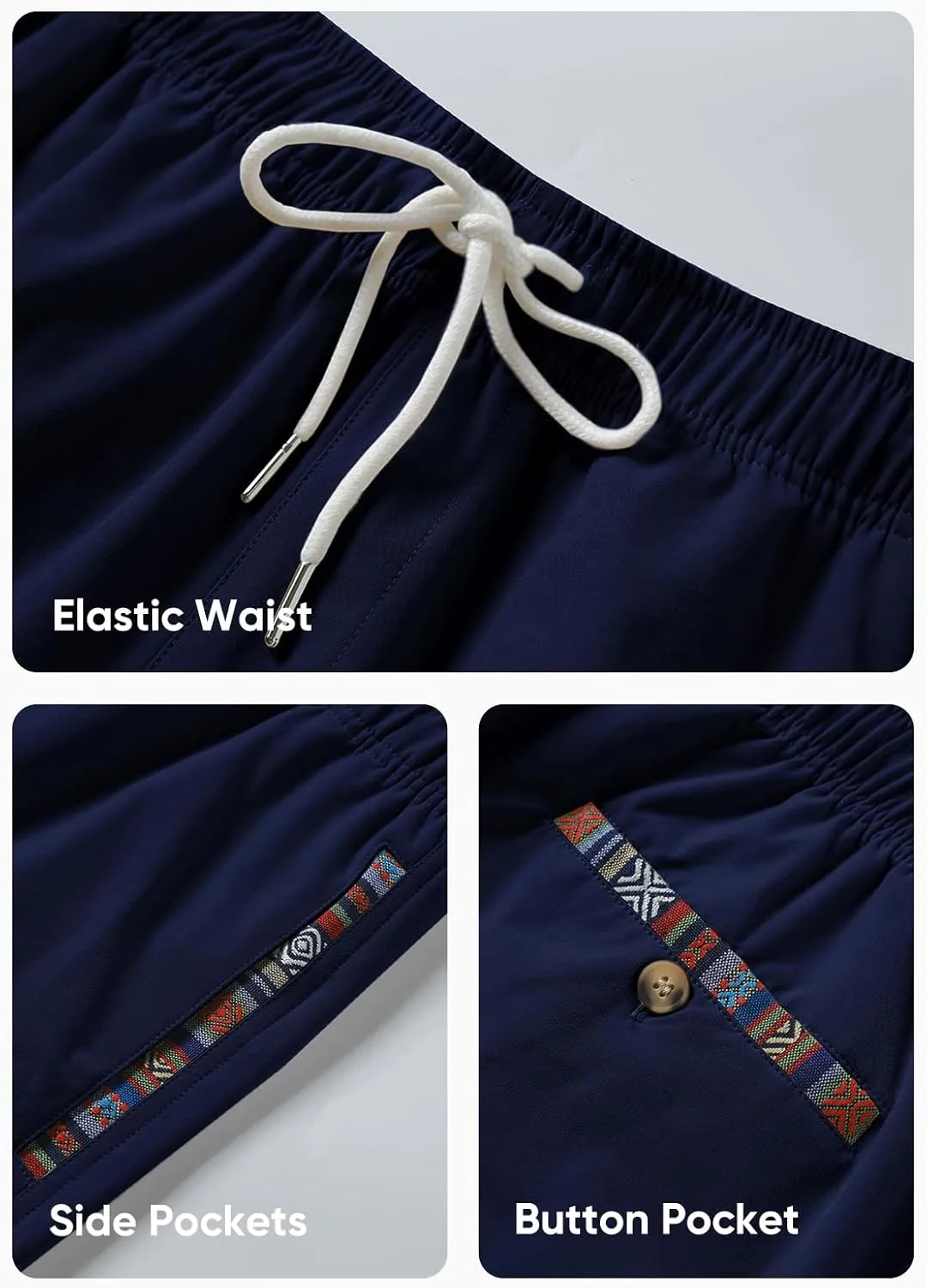 JMIERR Men's Casual Shorts 5"/ 7" Drawstring Summer Quick Dry Beach Stretch Waist Athletic Gym Short