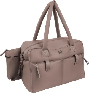 Joan & David 20 Inch Puffer Nylon Weekender Duffle (Stone)