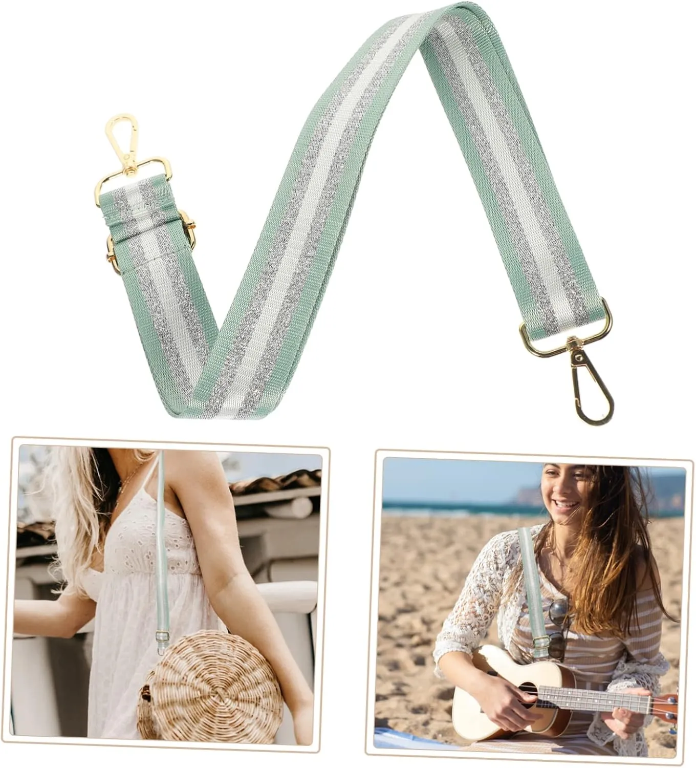 jojofuny Women Bag Shoulder Straps Fashion Bag Chain Wide Purse Strap Shoulder Purses for Women