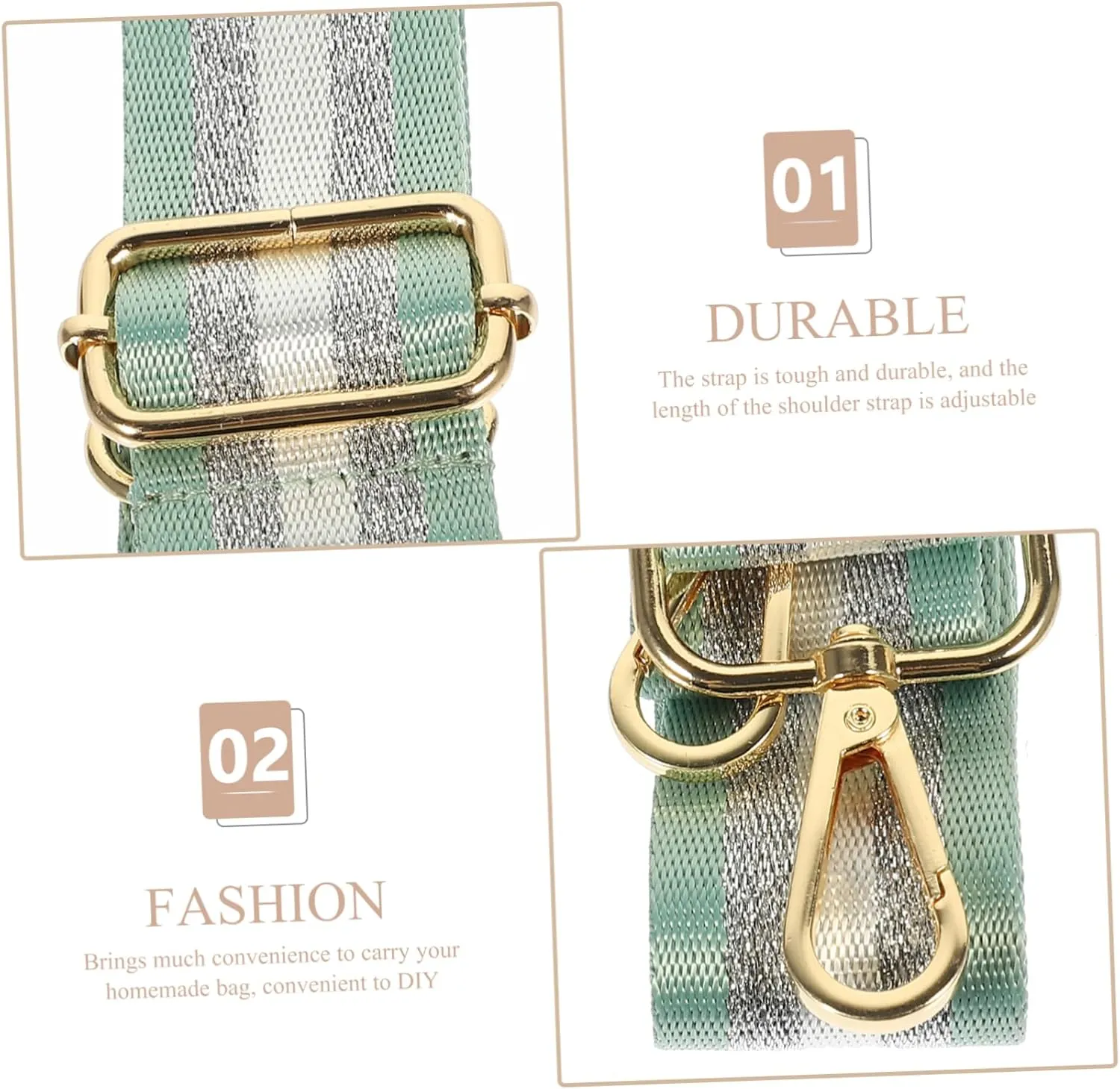 jojofuny Women Bag Shoulder Straps Fashion Bag Chain Wide Purse Strap Shoulder Purses for Women