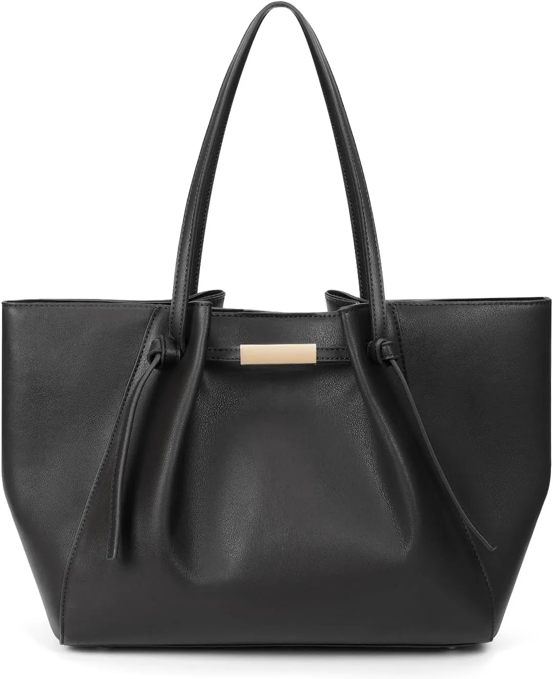 JQWSVE Faux Leather Tote Bag for Women Designer Shoulder Handbags Large Capacity Work Tote Bag Trendy Luxury Hobo Handbag (Black)
