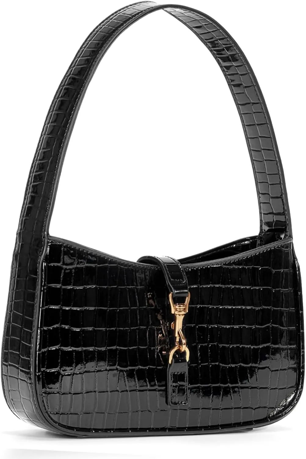 JQWSVE Purses for Women Shoulder Bag Y2k Red Purse Small Black Clutch Purse Faux Leather Hobo Handbag Cute Mini Tote Purse