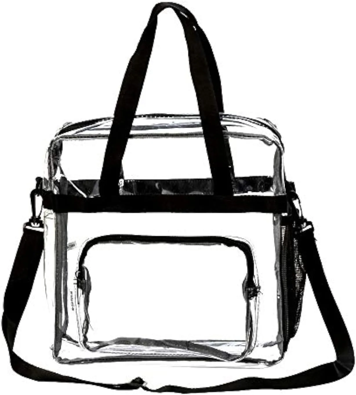 K-Cliffs Heavy Duty Clear Tote Deluxe See Through Messenger Work Bag Durable Transparent PVC Lunch Bag