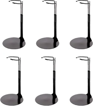 Kaiser Black Doll Stand - Action Figure Stands with Expandable Waist Wire for 8"-12" Dolls (6 pcs)