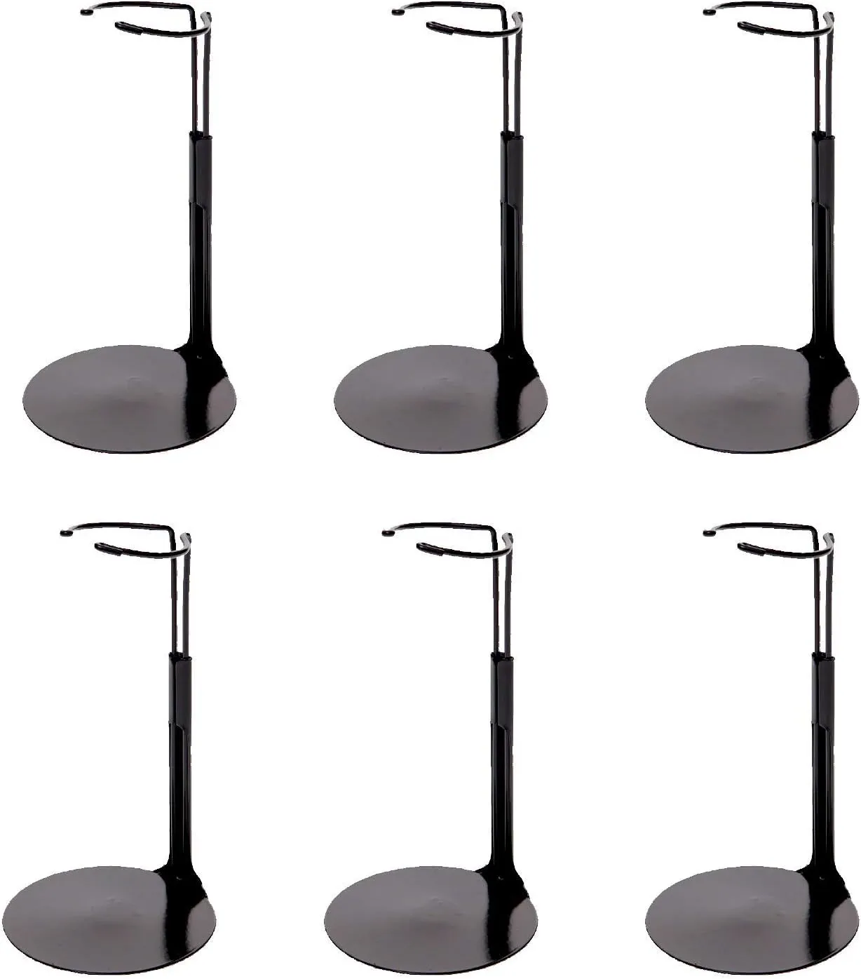 Kaiser Black Doll Stand - Action Figure Stands with Expandable Waist Wire for 8"-12" Dolls (6 pcs)
