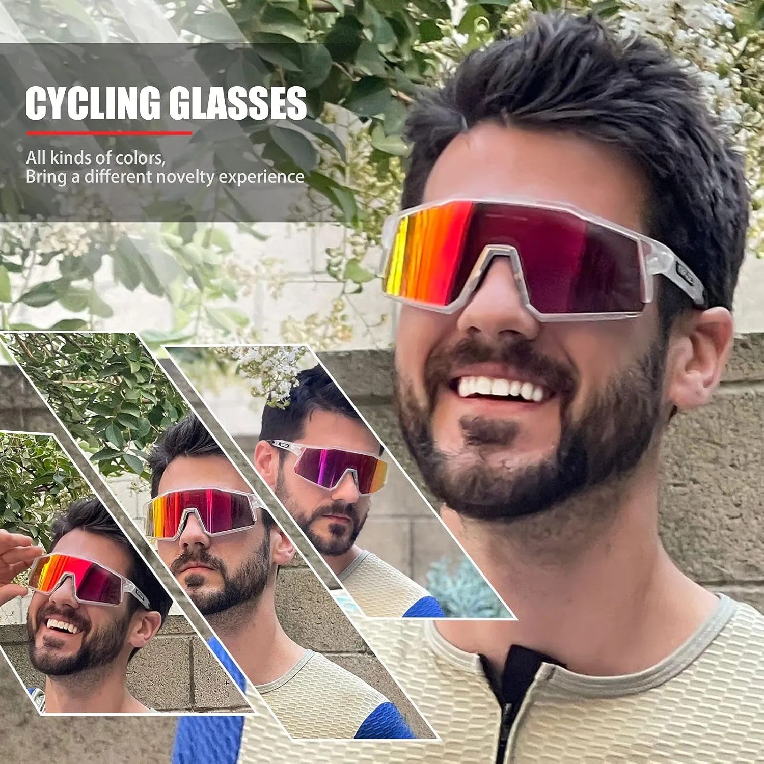 KAPVOE Polarized Glasses With 1 Lens Or 4 Lens UV Protection for Women Men Cycling Sunglasses Tr90 Frame Sports Bike K9022