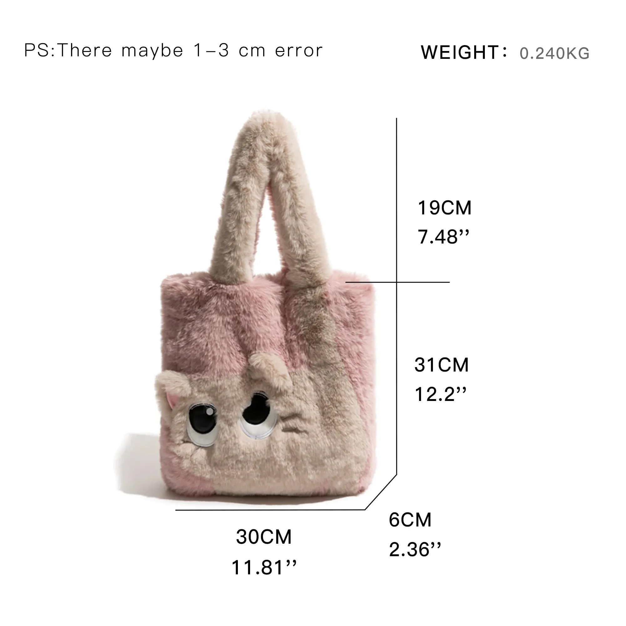 Kawaii Animal Print Plush Hobo Bag 🐾✨ - Cute & Cozy Shoulder Purse for Winter Shopping! 👜💖