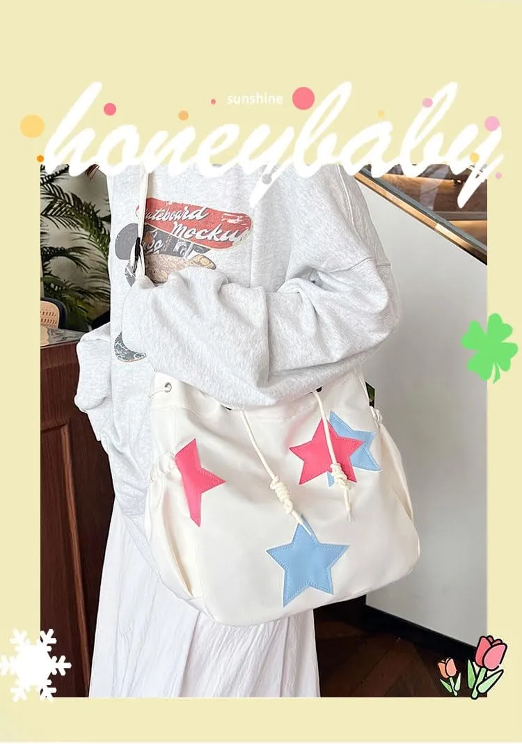 Kawaii Crossbody Bag with cute Pin and Pendant, Lightweight Japanese Messenger Bags Y2K Shoulder Bag for Women Men
