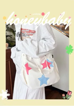 Kawaii Crossbody Bag with cute Pin and Pendant, Lightweight Japanese Messenger Bags Y2K Shoulder Bag for Women Men