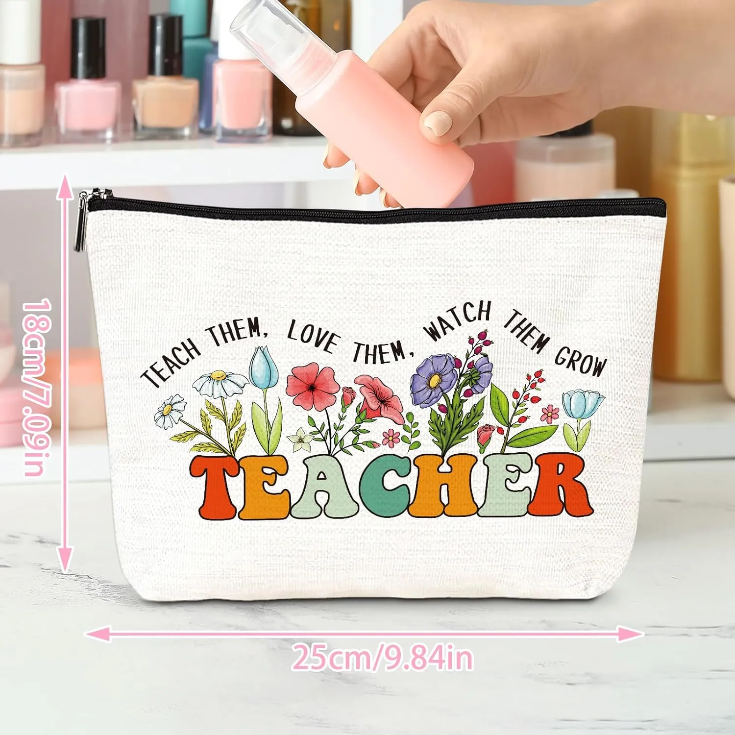 Keluna Teacher Appreciation Gifts for Women - 6Pcs Teacher's Day, Back to School End of Year Birthday Christmas Valentines Thank You Retire Gifts with Candle Makeup Bag Bookmark Keychain
