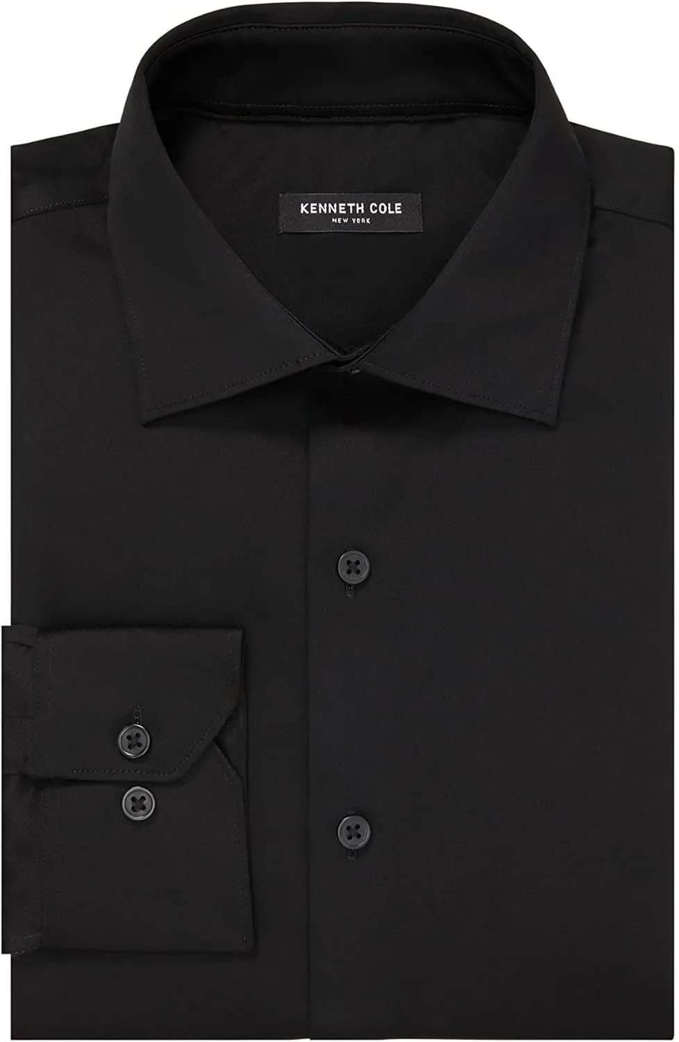 Kenneth Cole Men's Dress Shirt Regular Fit Stretch Collar Non Iron Solid